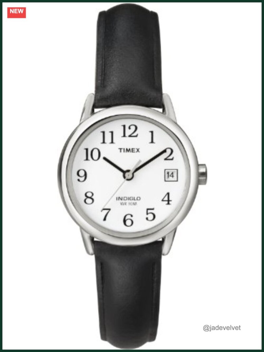 Timex Easy Reader Watch Leather Strap Indiglo Analog Quartz 30M Water Resistant